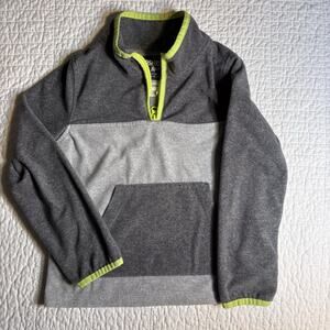 OshKosh B'gosh Boys' 6/6A Gray & Neon Yellow Colorblock Quarter-Zip Pullover VGU